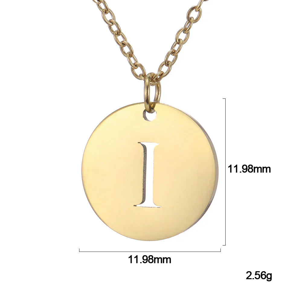 Elegante Goldfarbene Buchstaben Anhänger Halskette