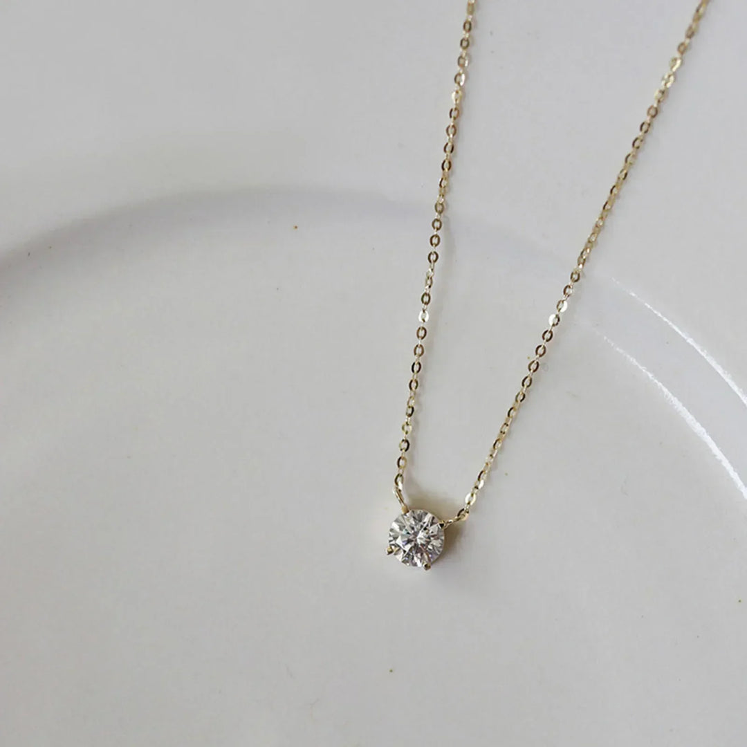 Silberfarben 18K Goldfarbene Zirkonia Halskette