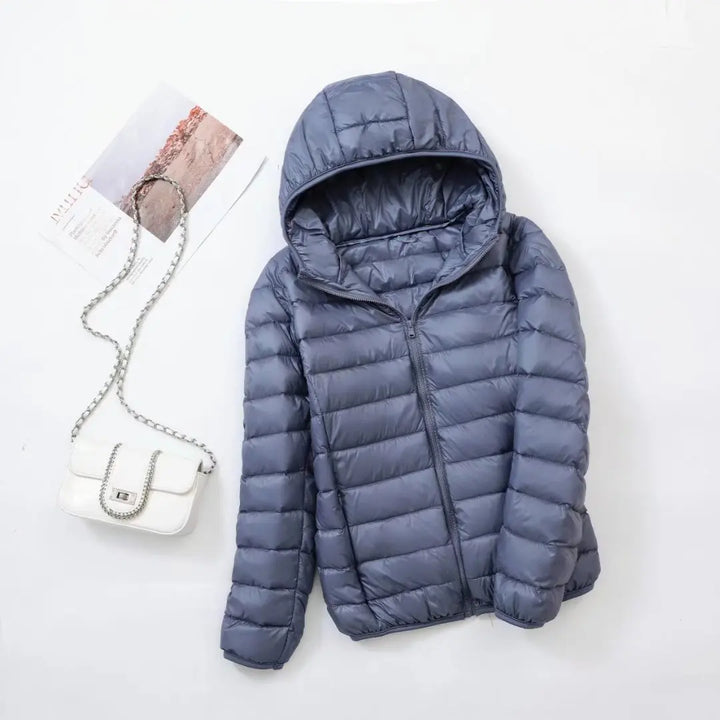 Warme Leichte Daunenjacke mit Kapuze für Damen