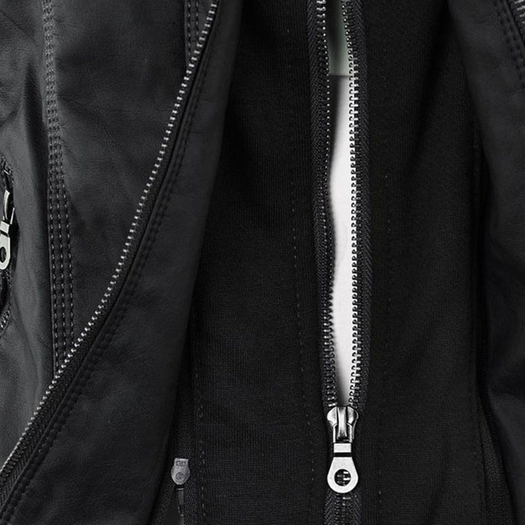 Elegante Lederjacke mit Kapuze für Damen