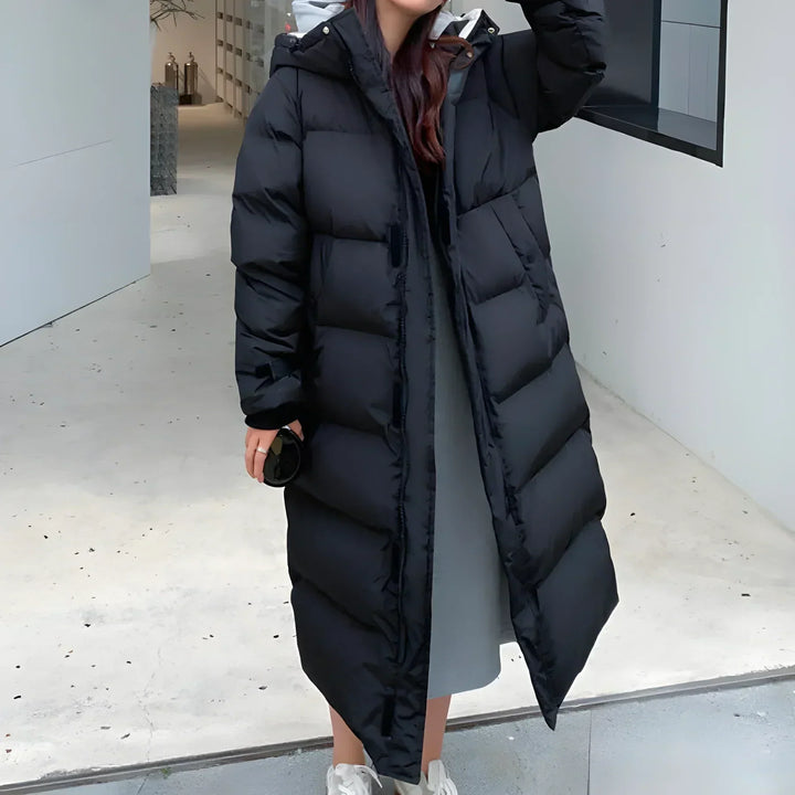 Warme Lange Winter Daunenjacke mit Kapuze für Damen