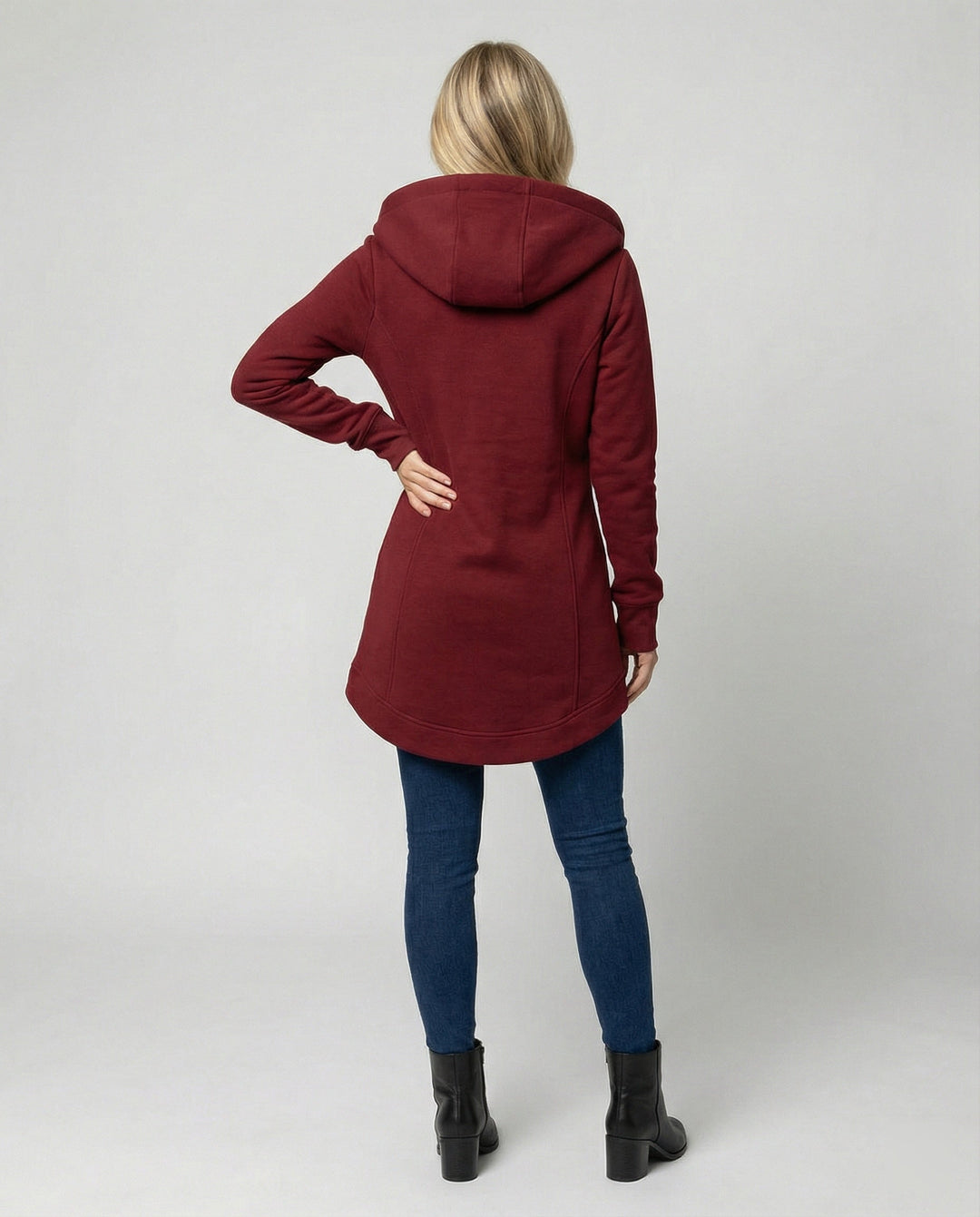 Warme Lange Winterjacke mit Kapuze für Damen