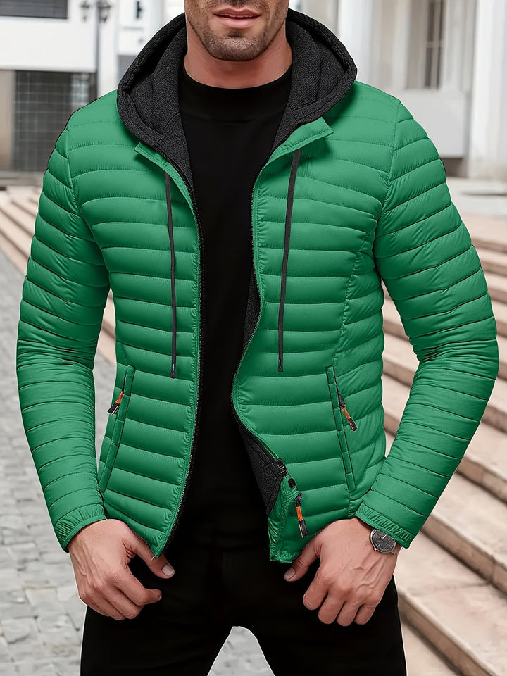 Warme Leichte Winterjacke mit Kapuze für Herren