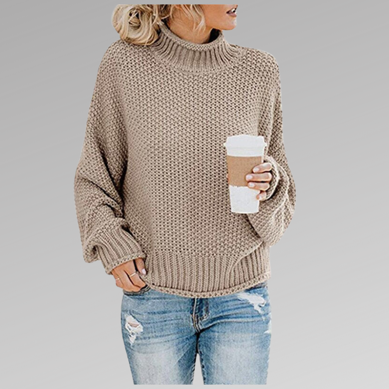 Gemütlicher Strickpullover mit Rollkragen für Damen