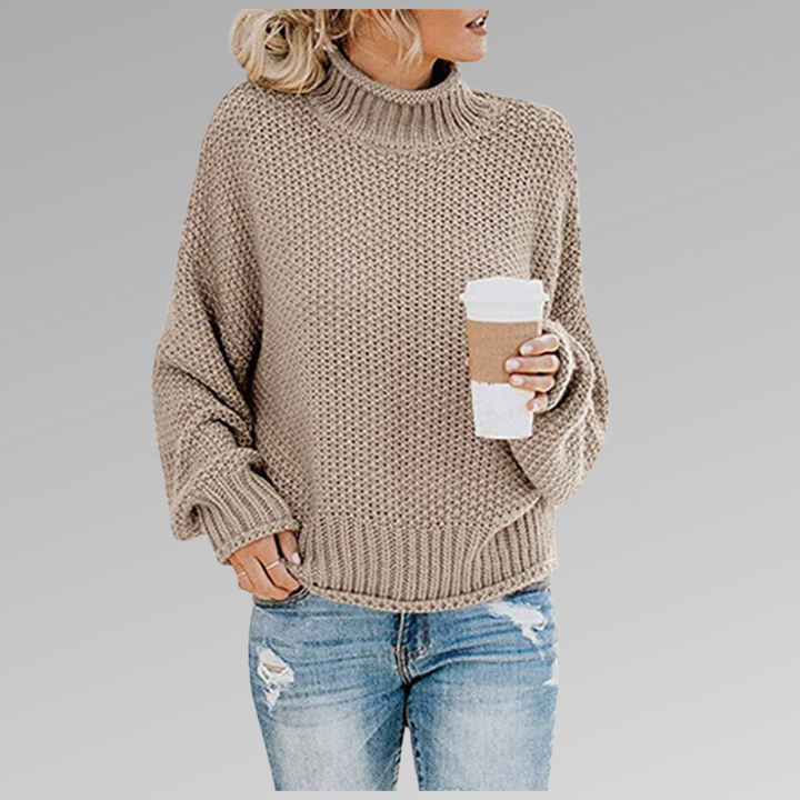 Gemütlicher Strickpullover mit Rollkragen für Damen