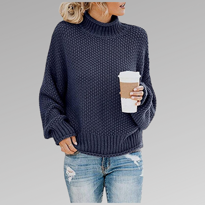 Gemütlicher Strickpullover mit Rollkragen für Damen