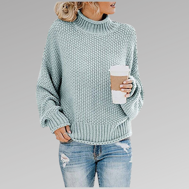 Gemütlicher Strickpullover mit Rollkragen für Damen