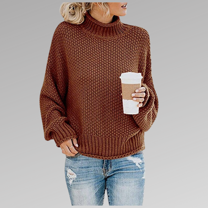 Gemütlicher Strickpullover mit Rollkragen für Damen