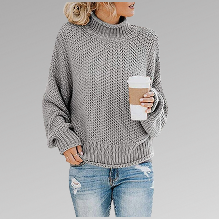 Gemütlicher Strickpullover mit Rollkragen für Damen