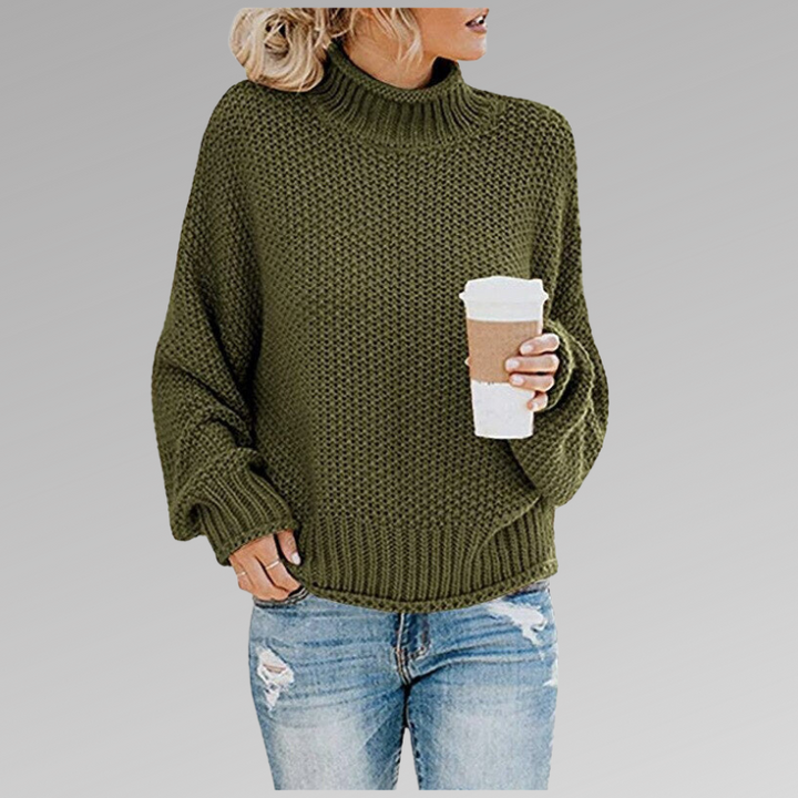 Gemütlicher Strickpullover mit Rollkragen für Damen