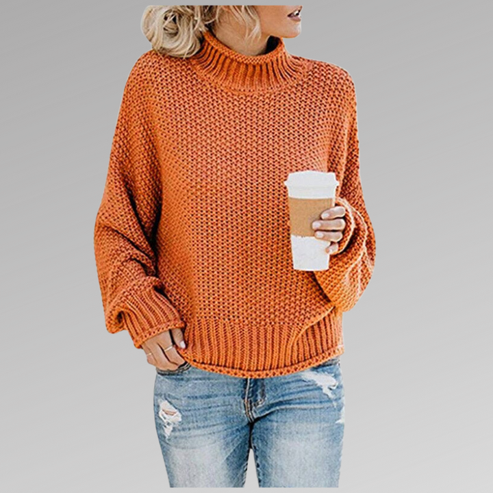 Gemütlicher Strickpullover mit Rollkragen für Damen