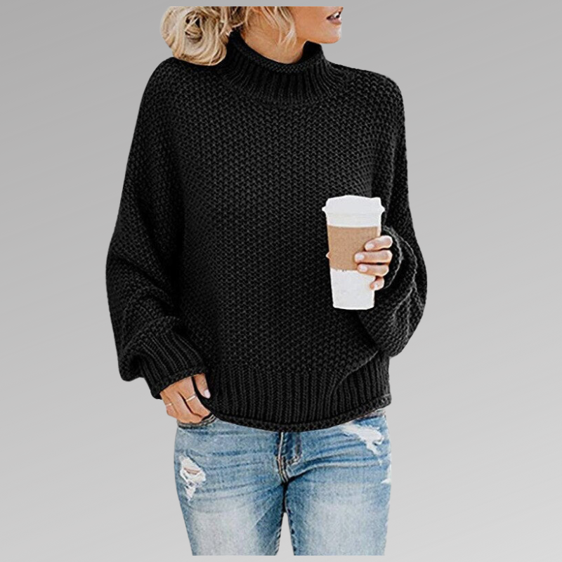 Gemütlicher Strickpullover mit Rollkragen für Damen