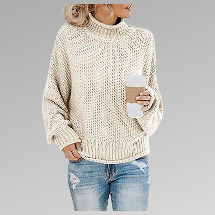 Gemütlicher Strickpullover mit Rollkragen für Damen