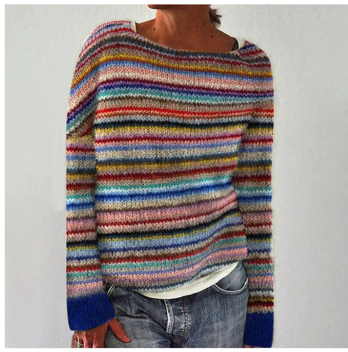 Gemütlicher Gestreifter Pullover für Damen