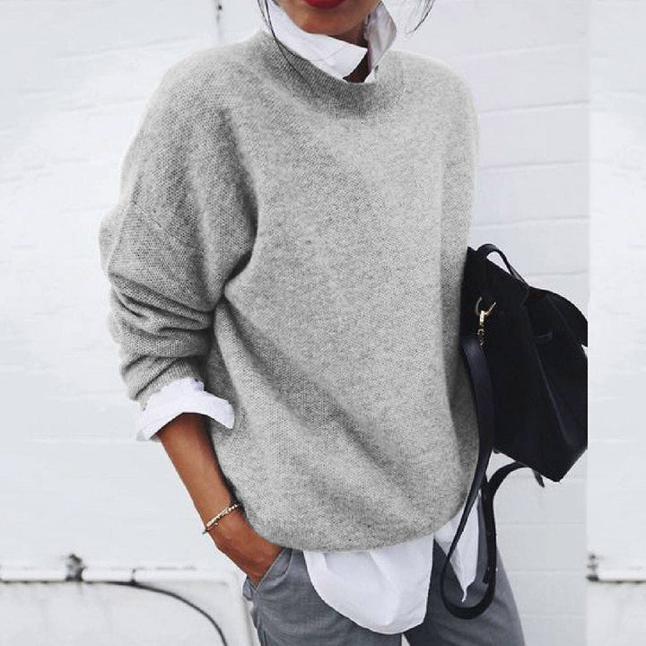 Eleganter Strickpullover mit Rundhalsausschnitt für Damen