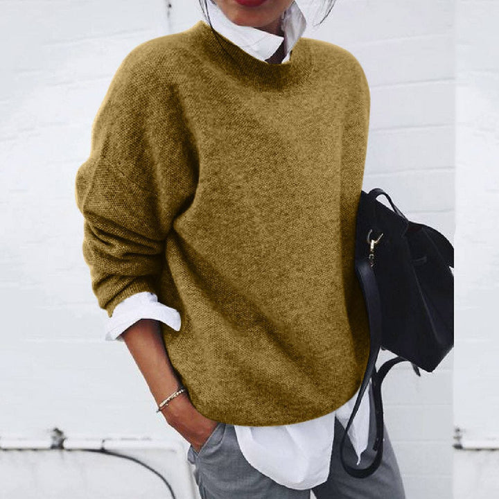 Eleganter Strickpullover mit Rundhalsausschnitt für Damen