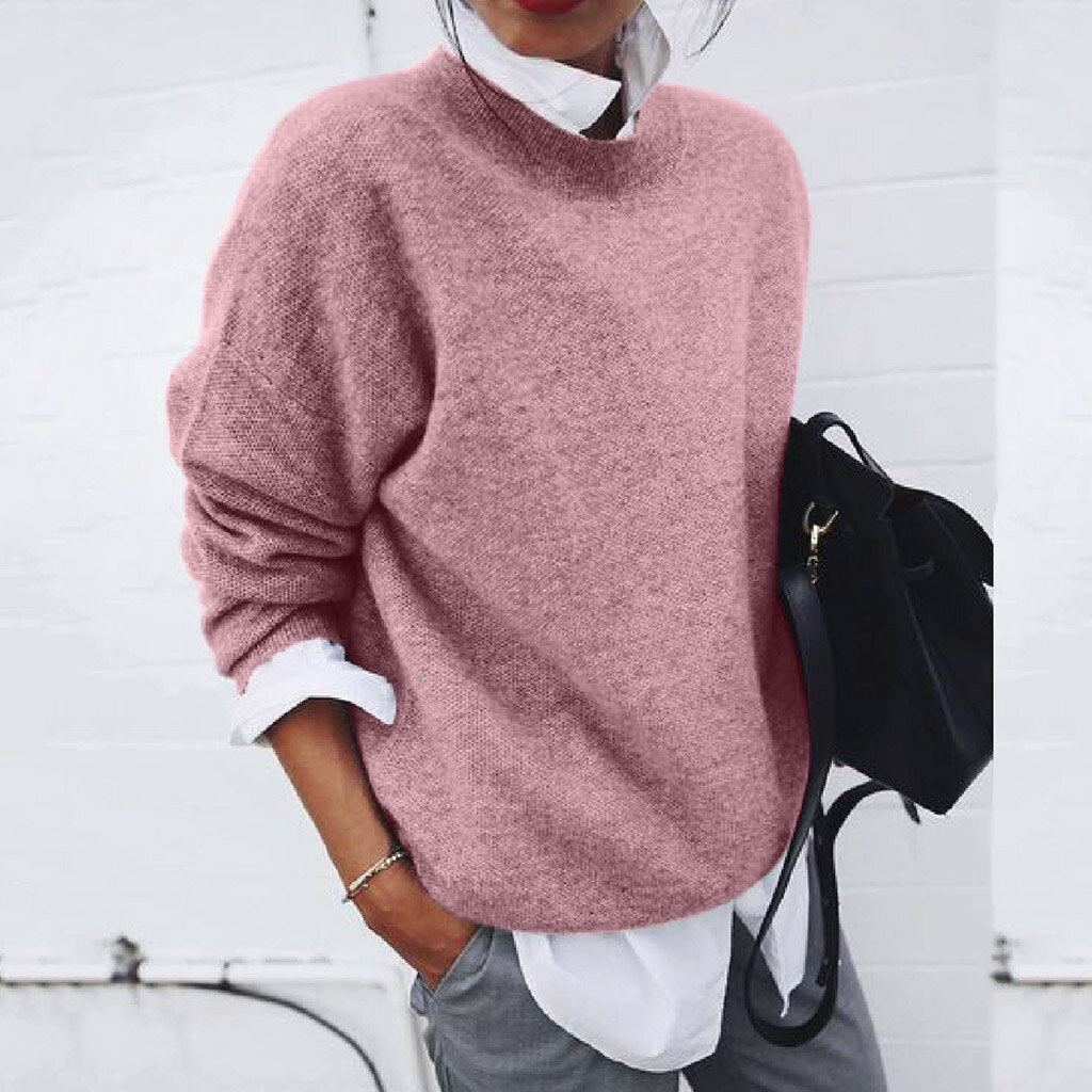 Eleganter Strickpullover mit Rundhalsausschnitt für Damen