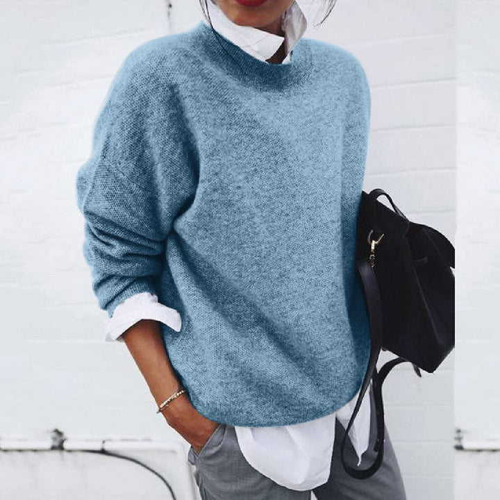 Eleganter Strickpullover mit Rundhalsausschnitt für Damen