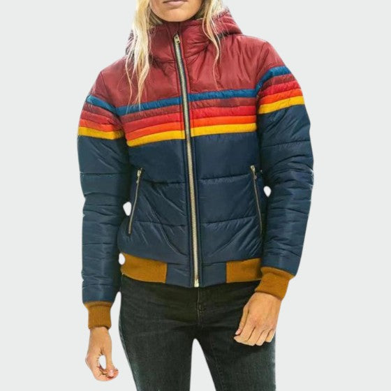Zeitlose Wasserdichte Steppjacke mit Kapuze für Damen