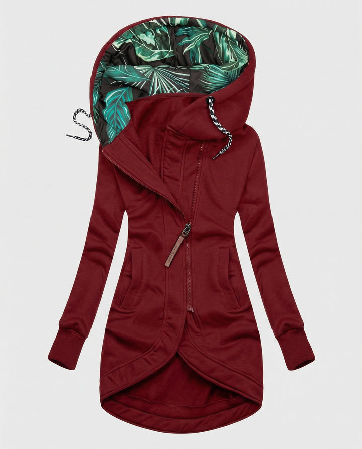 Warme Lange Winterjacke mit Kapuze für Damen