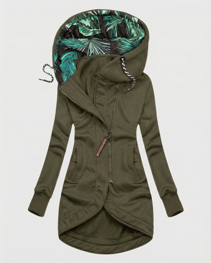Warme Lange Winterjacke mit Kapuze für Damen