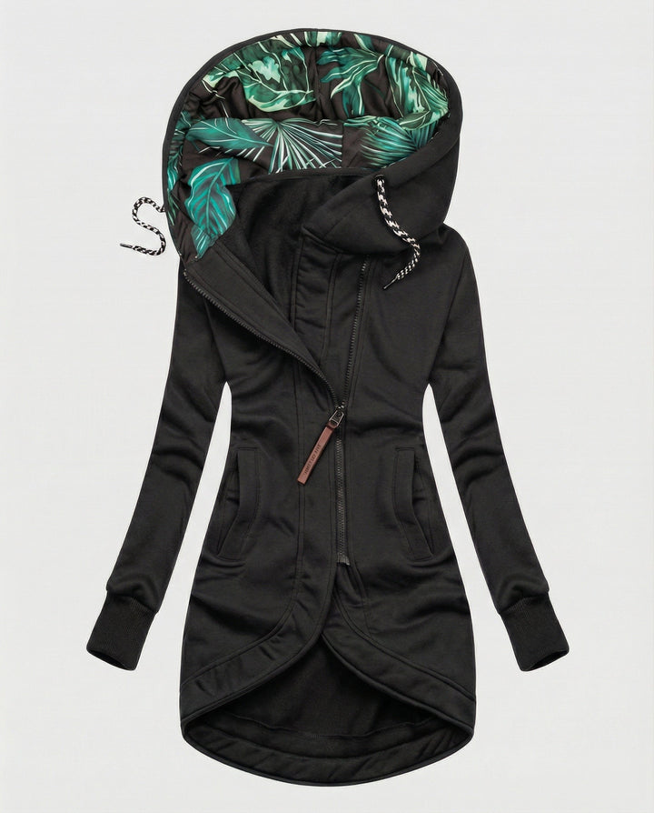 Warme Lange Winterjacke mit Kapuze für Damen
