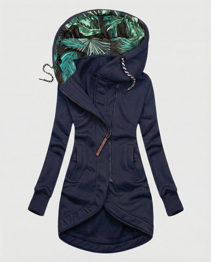 Warme Lange Winterjacke mit Kapuze für Damen