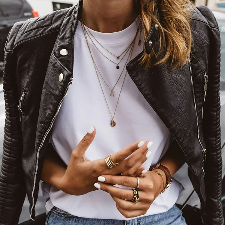 Elegante Kurze Schwarze Jacke in Lederoptik für Damen